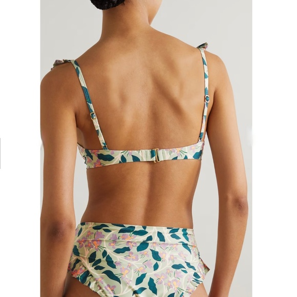 Agua by Agua Bendita Hiedra Mint Green Floral Bikini S Bottom & M Top - Picture 3 of 11